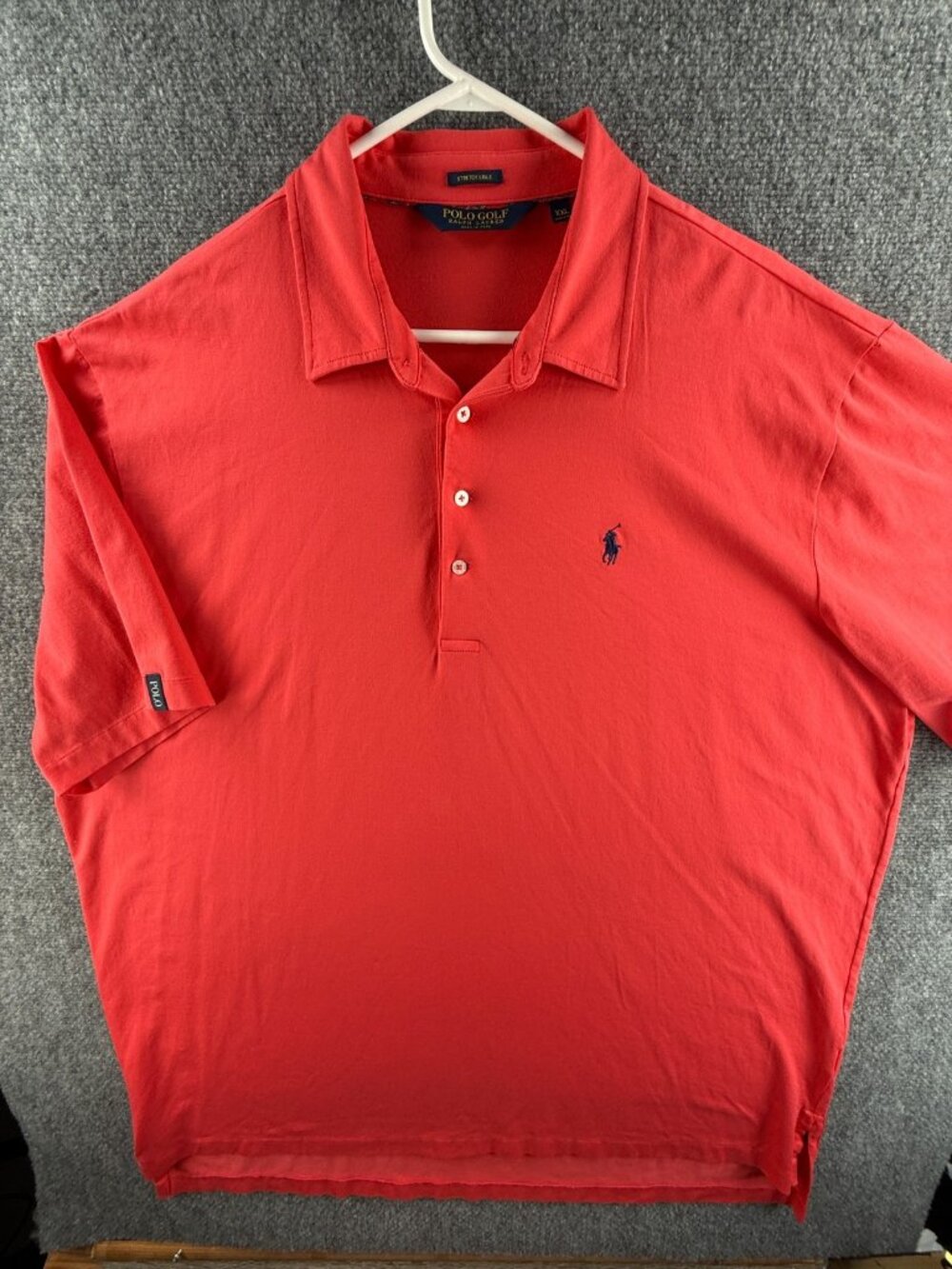 Polo Golf Ralph Lauren Polo Shirt Bright Orange Red Stretch Lisle 2XL Peru Men
